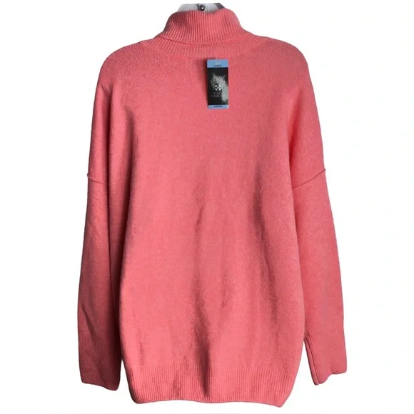 Vince Camuto Vibrant Pink Turtleneck Sweater Size L - Picture 2 of 8